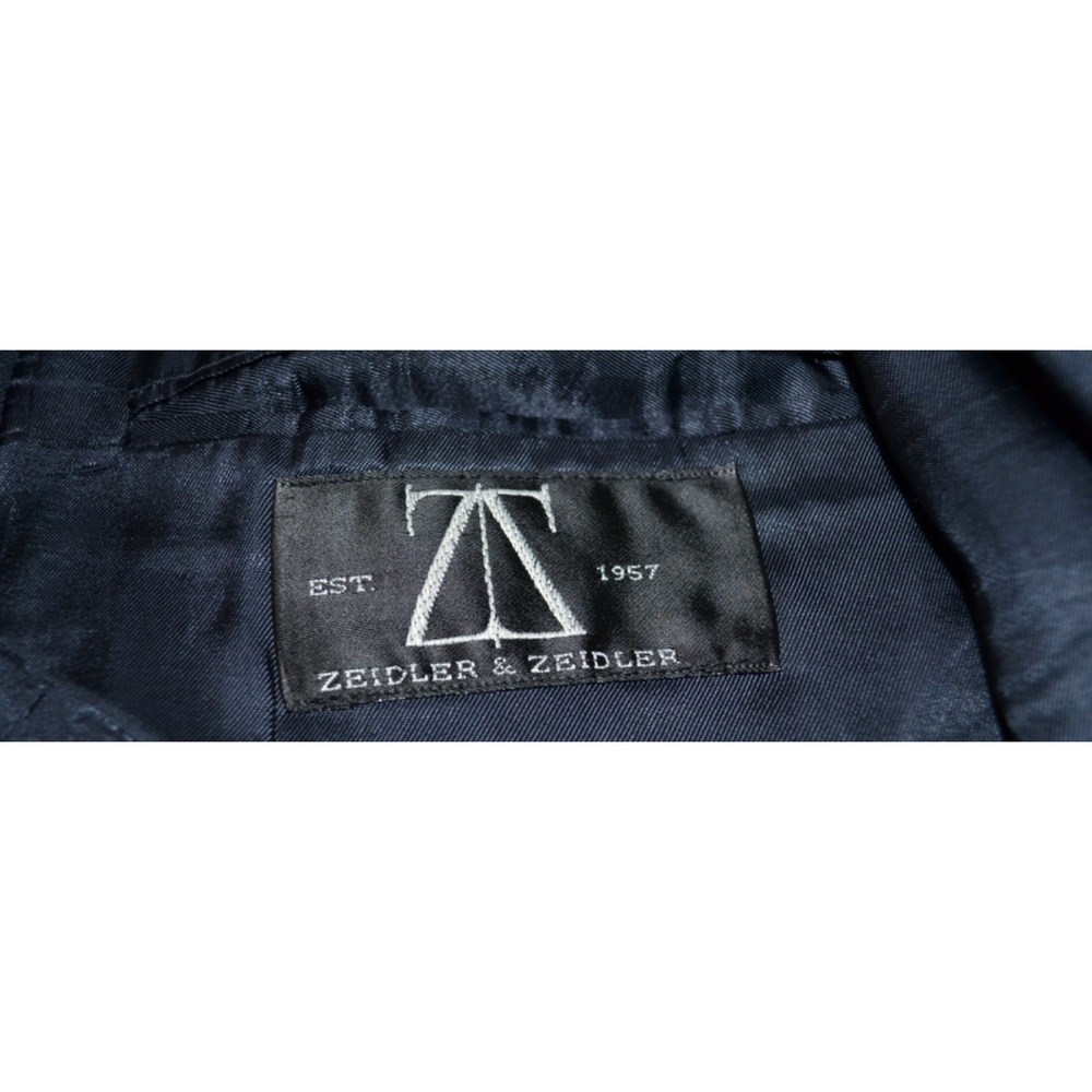 Zeidler‎ and Zeidler Navy Pin Strip Men's Suit Jacket Sports Coat Double 42R